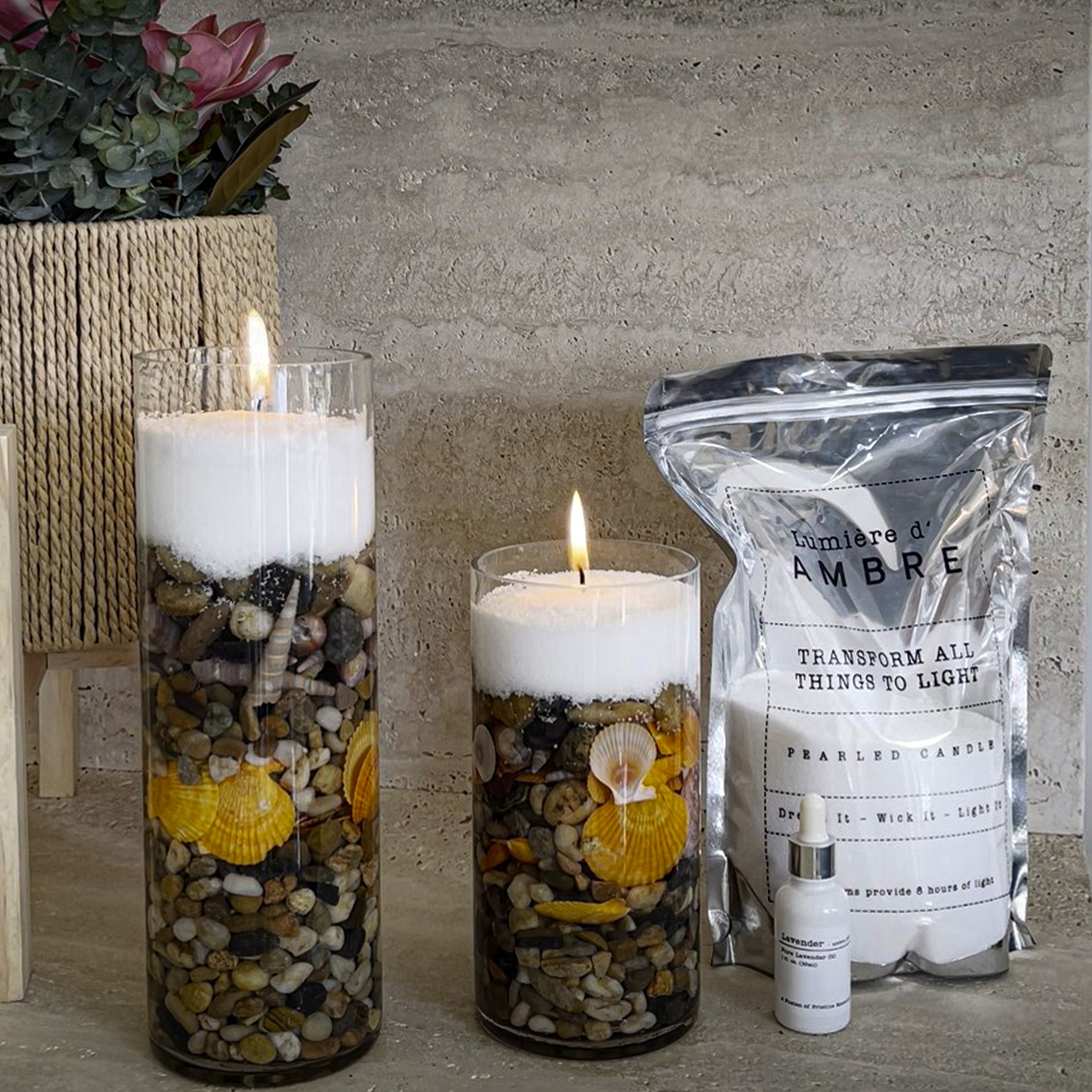 Ambre Pearled Candles 1Kg + 25 Wicks